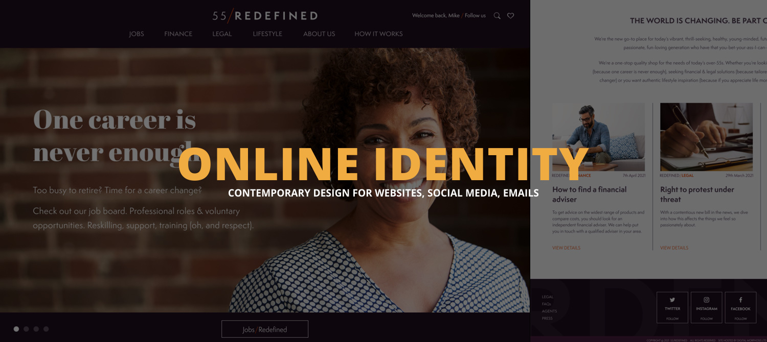 Contemporary design for websites, social media, emails